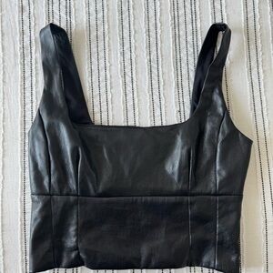 Aritzia Black Vegan Leather Women's Top
